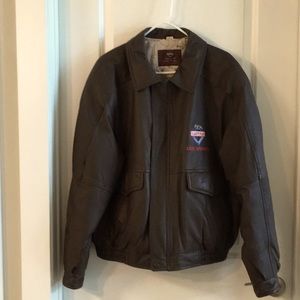 Handyman of America Dark Brown Leather Bomber Jacket Men’s Sz XL